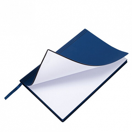 Блокнот А5 138x213 мм, BRAUBERG "Personal", под кожу, 80 листов, клетка, синий, 116613