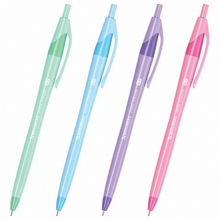 Ручка шариковая автоматическая масляная BRAUBERG "DUAL COLOR", СИНЯЯ, игольчатый наконечник 0,7 мм, линия письма 0,35 мм, 144327