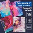 Тетрадь А5, 96 л., BRAUBERG, гребень, клетка, обложка картон, "Мрамор" (микс в спайке), 404422
