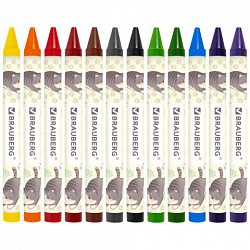 Восковые мелки BRAUBERG "МИЛЫЕ КОТЫ", НАБОР 12 цветов, 273229