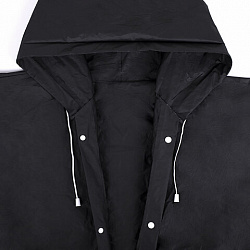 Дождевик плащ на кнопках, EVA, многоразовый прочный, чехол в комплекте, универсальный размер, черный, SHAMAANI (ШАМААНИ), 610932