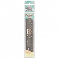 Линейка пластиковая 15 см BRAUBERG "МИЛЫЕ КОТЫ", тонированная, ассорти, 210865