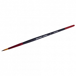 Кисть синтетика, круглая №3, BRAUBERG PREMIUM, 201002