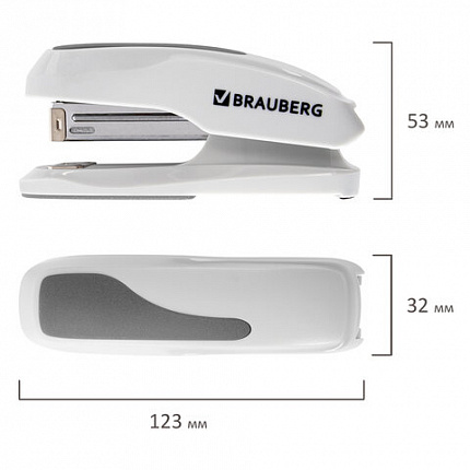 Степлер №24/6, 26/6 BRAUBERG "Extra", до 30 листов, серый, 229089