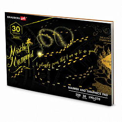 Альбом для графики и маркеров, "БРИСТОЛЬ" 200 г/м2, 190х270 мм, 30 листов, склейка, BRAUBERG ART PREMIERE, 115097