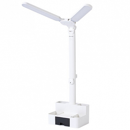 Настольная лампа / светильник беспроводная SONNEN PT-201, органайзер, USB, LED, 5 Вт, 3 режима, белый, 238781