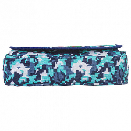 Пенал BRAUBERG для мальчиков, 1 отделение, органайзер, мягкий, "Military", синий, 21х5х9 см, 228991