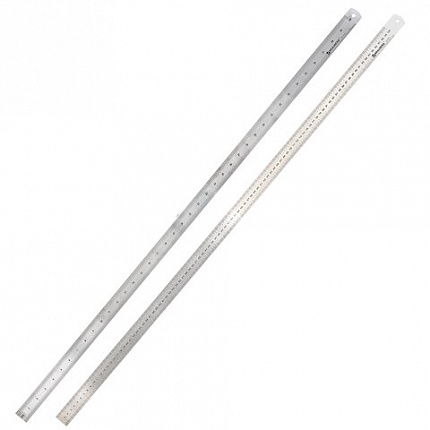 Линейка металлическая 100 см, BRAUBERG, европодвес, 210311