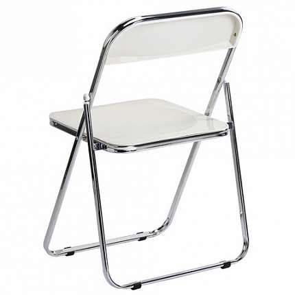 Стул складной глянцевый белый BRABIX "Style CF-015", хромированный каркас, пластик, 533249