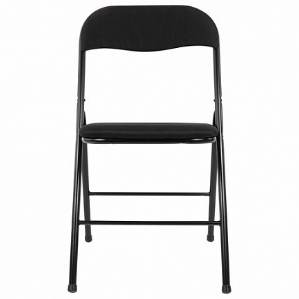 Стул складной BRABIX "Golf CF-007", чёрный каркас, чёрная ткань, 532892