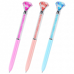 Ручка поворотная с топпером шариковая FUNSTER (ФАНСТЕР) "SHINE BRIGHT", СИНЯЯ, ассорти, пишущий узел 0,7 мм, линия письма 0,35 мм, 144377