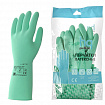 Перчатки латексные КЩС, сверхпрочные, плотные, хлопковое напыление, размер 8,5-9, L (большой), зеленые, HQ Profiline, 73586