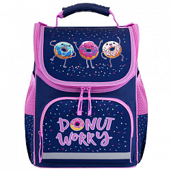 Ранец ПИФАГОР BASIC, 1 отделение, 3 кармана, эргономичная спинка, "Comic donuts", 35х28х18 см, 273137