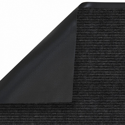 Коврик придверный 80х120 см, ЧЕРНЫЙ, влаго-грязезащитный, 450 г/м2, ребристый, PRIMILA (ПРИМИЛА) EXTRA, 701030