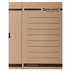 Короб архивный с клапаном А4 (260х325 мм), 75 мм, до 700 листов, плотный, микрогофрокартон, BRAUBERG, 126509