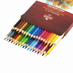 Карандаши цветные акварельные художественные KOH-I-NOOR "Mondeluz", 36 цветов, 3,8 мм, заточенные, европодвес, 3719036001KZRU