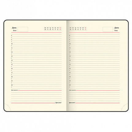 Ежедневник недатированный А5 (138х213 мм) BRAUBERG "Stylish", кожзам, гибкий, 160 л., красный, 111865