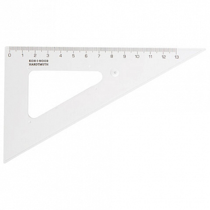 Набор чертежный малый KOH-I-NOOR (линейка 20 см, 2 треугольника, транспортир), прозрачный, европодвес, 750950, 075095000000RU