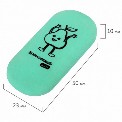 Ластики BRAUBERG KIDS "Fruits", НАБОР 6 штук, 50х23х10 мм, овальные, ассорти, 272669