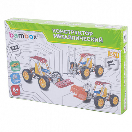 Конструктор металлический "Техника 3 в 1", с подвижными деталями, 122 элемента, BAMBOX (БАМБОКС), 666366