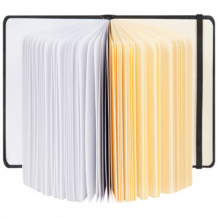 Скетчбук, слоновая кость+белая 140 г/м2, 130х210 мм, 80 л., КОЖЗАМ, резинка, BRAUBERG ART CLASSIC, черный, 116873