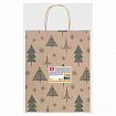 Пакет подарочный КОМПЛЕКТ 10 штук, новогодний, 26x13x32 см, "Kraft Xmas Tree", ЗОЛОТАЯ СКАЗКА, 591959