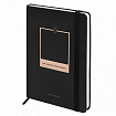 Ежедневник недатированный с резинкой А5 145х203 мм, BRAUBERG, твердый, 128 л., "Black", 116288