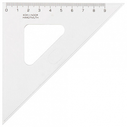 Набор чертежный малый KOH-I-NOOR (линейка 20 см, 2 треугольника, транспортир), прозрачный, европодвес, 750950, 075095000000RU
