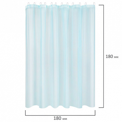 Шторка для ванной PEVA, 180х180 см, кольца в комплекте, цвет ассорти (белый, голубой, коричневый), PRIMILA (ПРИМИЛА), 700072