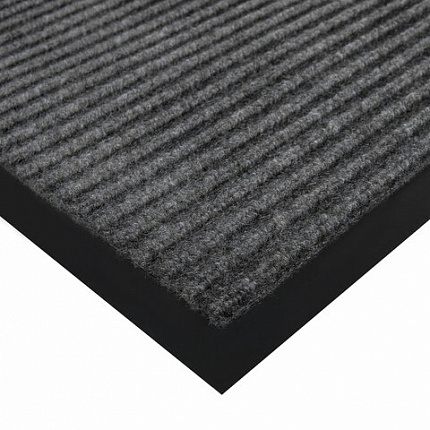 Коврик придверный 120х150 см, СЕРЫЙ, влаго-грязезащитный, 430 г/м2, ребристый, ЛЮБАША СТАНДАРТ, 701041