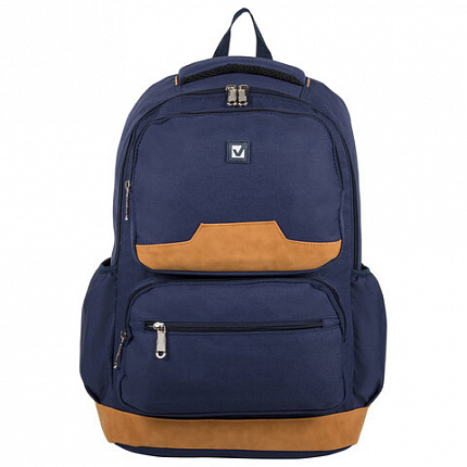 Рюкзак BRAUBERG STATES универсальный, карман-антивор, "Bronx", темно-синий, 46х31х14 см, 226349