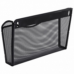 Лотки для бумаг настенные 3 штуки, формат А4, BRAUBERG "Germanium", черные, 237968