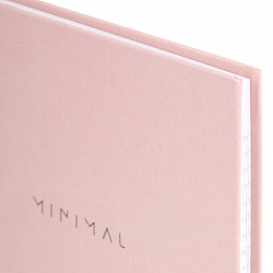 Блокнот А5 134х206 мм, 80 л., твёрдый, клетка, BRAUBERG "Minimal", розовый, 116441