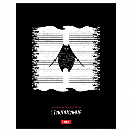 Тетрадь обложка пластик, А5 48л. скоба, клетка, HATBER, "Кот-самурай" (микс в спайке), 091461, 48Т5В1пл