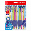 Ручки шариковые автоматические BRAUBERG A-30 COLOR MIX "WRITING 3.0", КОМПЛЕКТ 12 ШТ., СИНИЕ, узел 0,5 мм, линия 0,25 мм, 144342