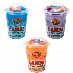 Слайм, слизь с фигурками, русалочки, 200 г, АССОРТИ 3 вида, JOLLY JOT (ДЖОЛЛИ ДЖОТ), 666666