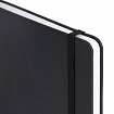 Блокнот А5 135x212 мм BRAUBERG "Edge", под кожу, резинка, держатель, 80 л., клетка, черный, 117145