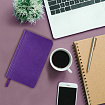 Еженедельник недатированный МАЛЫЙ ФОРМАТ 95х155 мм, А6, BRAUBERG "Iguana", под кожу, 64 л., сиреневый, 114482
