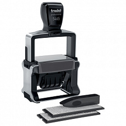 Датер самонаборный, металлический, 4 строки + дата, оттиск 56х33 мм, сине-красный, TRODAT 5465 BANK, КАССЫ, 126693