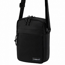 Сумка на плечо HEIKKI COMPACT (ХЕЙКИ), два кармана, черная, 22х17х6 см, 272630