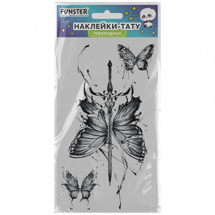 Наклейки-тату переводные "Цветные", 20,5х10 см, ассорти 12 видов, FUNSTER (ФАНСТЕР), 666105