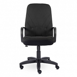 Кресло офисное "Менеджер", ткань, монолитный каркас, черное С-11, В-14