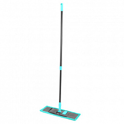 Швабра КОМПЛЕКТ флаундер 40 см + МОП микрофибра (ТИП К) + черенок 70-120 см, ЛЮБАША БЮДЖЕТ, 700052