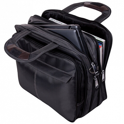 Сумка-портфель BRAUBERG с отделением для ноутбука 15,6", "Control 1", 2 отделения, серая, 39х29х11 см, 240398