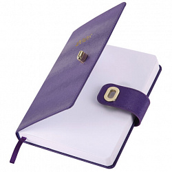Ежедневник датированный 2026 А5 138х213 мм, BRAUBERG "Elegant", под кожу, застежка, фиолетовый, 117370