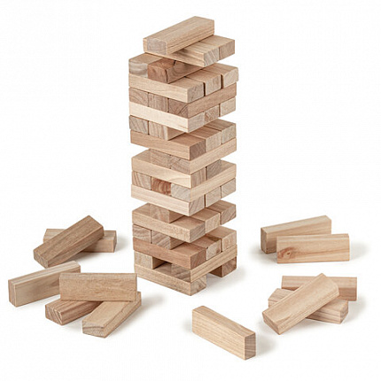 Игра настольная "БАШНЯ", 54 деревянных блока, BRAUBERG HOBBY, 665492