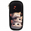 Пенал ЮНЛАНДИЯ, 1 отделение, карман, полиэстер / EVA, 22х10х5 см, "Fluffy cats", 274556