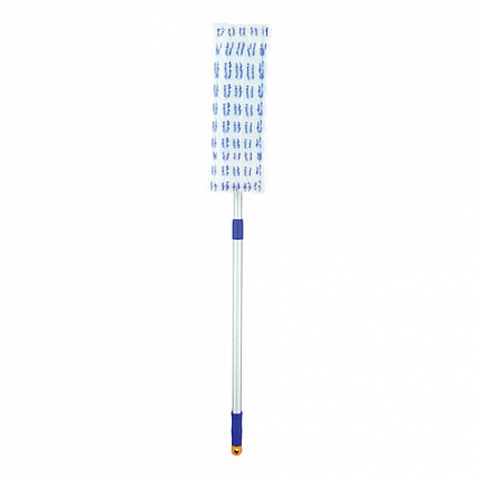 Швабра с флаундером 40 см, телескопический черенок 130 см, резьба 1,6 см, микрофибра/абразив (ТИП К), LAIMA, 601462