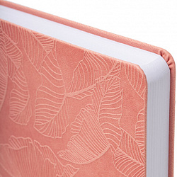 Ежедневник датированный 2026 А5 138x213 мм, BRAUBERG "Foliage", под кожу, гибкий, розовый, 117129