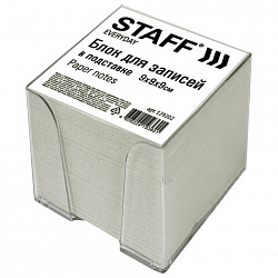 Блок для записей в боксе, 9х9х9 см, плотность 55 г/м2, белизна 70-80%, STAFF, 129202